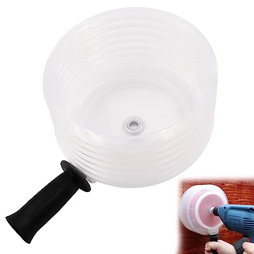 EMVANV Hole Saw Dust Bowl with Handle,Drill Dust Collector Rubber Scalable Dust Cover Collector for Ceiling Cutting Work and Other Drilling Works(Size:125mm)