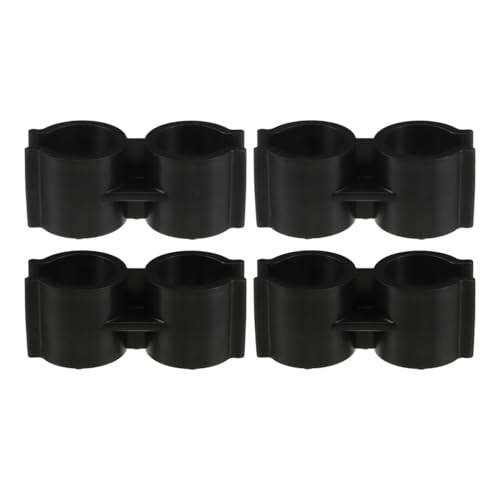 VOSAREA 4PCS Double Pipe Clamp Plastic Top Pole Clips Holder for Dustpan and Broom Connection Inner Tube Fastener for Boat and Home Use Pole Clamps Accessories