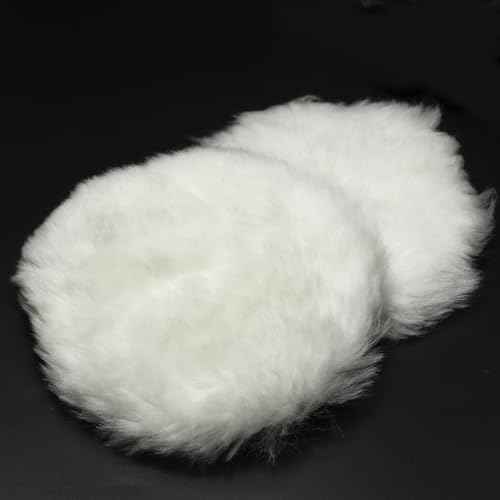 8 Pcs Wool Polishing Pad 4 Inches Soft Sheepskin Buffing Pads with Hook and Loop Back for Compound Cutting & Polishing for Automotive, Marine, Furniture