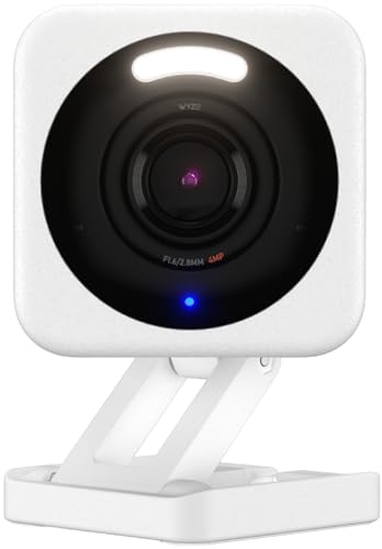 WYZE Cam v4 2.5K AI Security Camera White 1 Pack Indoor/Outdoor Night Vision