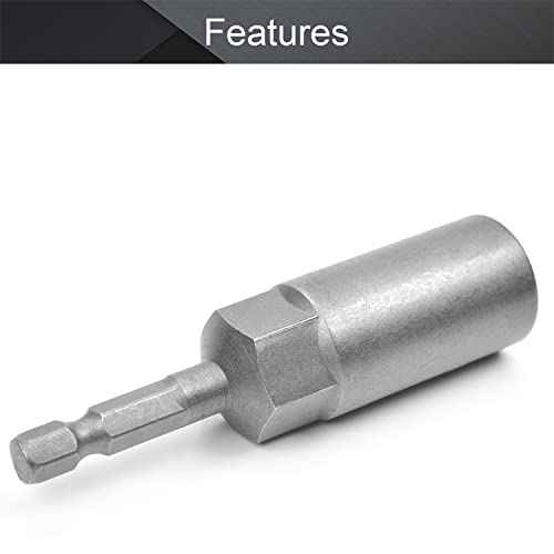 Utoolmart 1/4" Quick-Change Hex Shank 14mm Setter Impact Nut Driver Drill Bit Tool, 80mm Length Metric No-magnetic