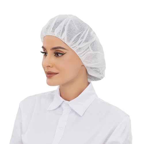 ZMDREAM Hair Net Disposable Bouffant Cap for Cooking Lab Beauty 21 &24 inches White & Black