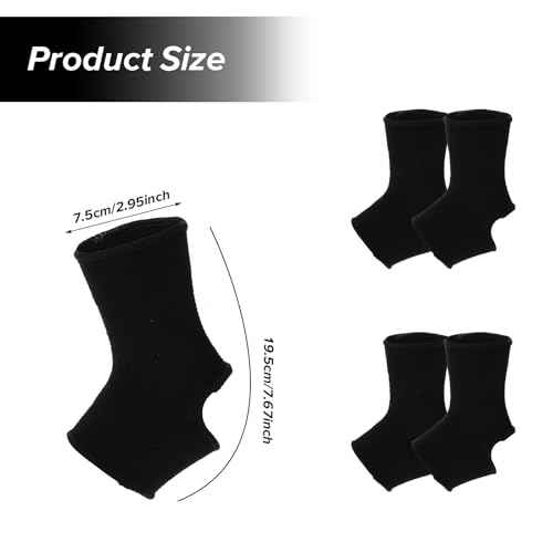2 Pair Kids Ankle Brace Stabilize Joints, Child Ankle Support Compression Sleeves,Knitted Ankle Support Brace Ankle Sleeve for Jogging Running Gymnast Fitness 7-12 Years Boys Girls (Black)