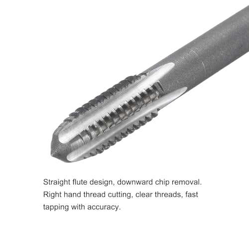 uxcell Thread Milling Taps, 5/16-18 UNC High Speed Steel (HSS) 3 Straight Flutes Machine Screw Thread Threading Tap, 4" Length (Extra Long)