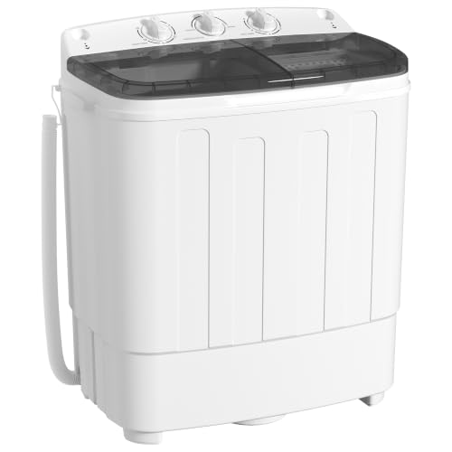 INTERGREAT Portable Washing Machine 16lbs Compact Washer & Dryer Combo with Glass Cover