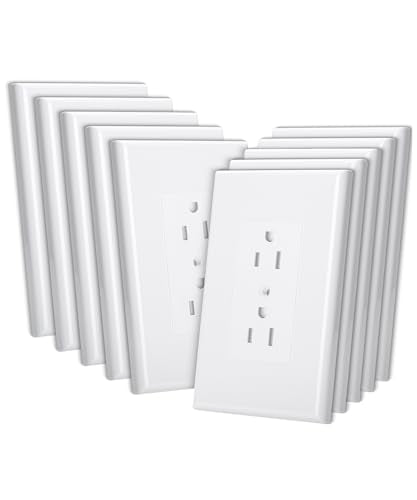 Bates Choice 1-Gang Duplex Wall Plate 3.18x4.98 Inches White 10 Pack