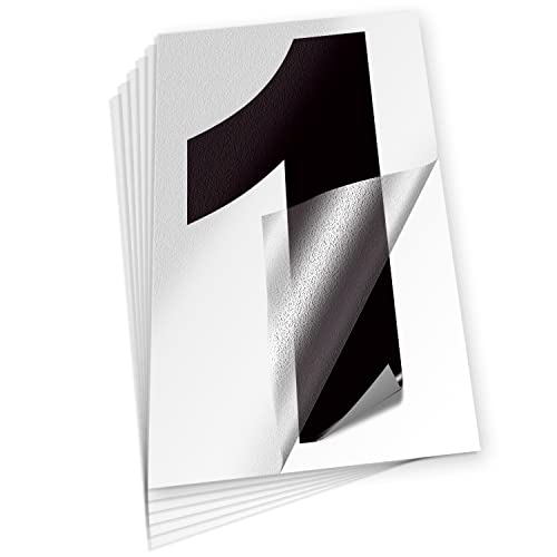 iSYFIX 10 Inch Black Vinyl Number 1 Stickers - 6 Pack Self-Adhesive House Numbers