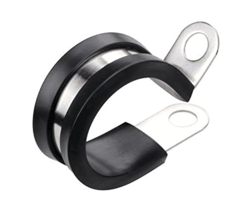LOKMAN 1/2 Inch Stainless Steel Cable Clamp with Rubber Cushion, Marine Grade, Pack of 20