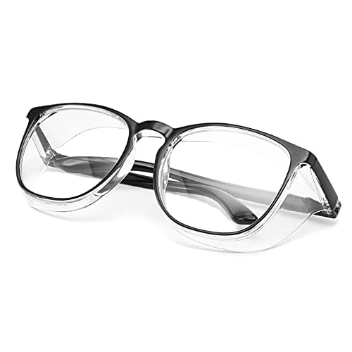 Alsenor Safety Glasses Anti Fog Goggles Protective Eyewear Blue Light Blocking Anti Dust UV Protection Glasses For Men Women (Black)