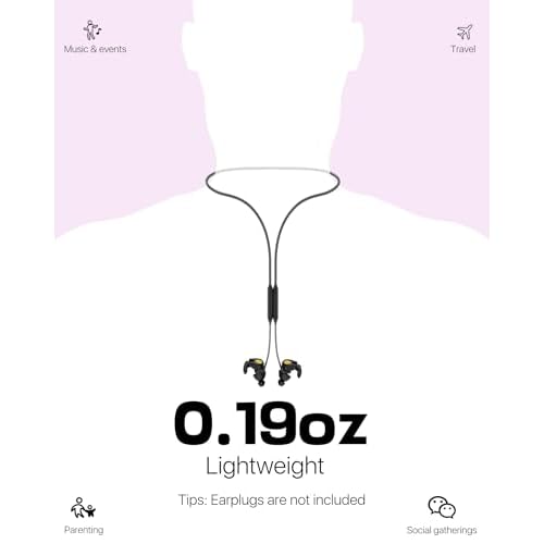 Earplugs Lanyard Connector Cord, Magnetic Tug-Resistant Safety Cord Keep Ear Plugs Secure Handy, Anti-Loss Silicone Strap Works with Any Earplugs, Earphones, Earbuds with Removable Tips