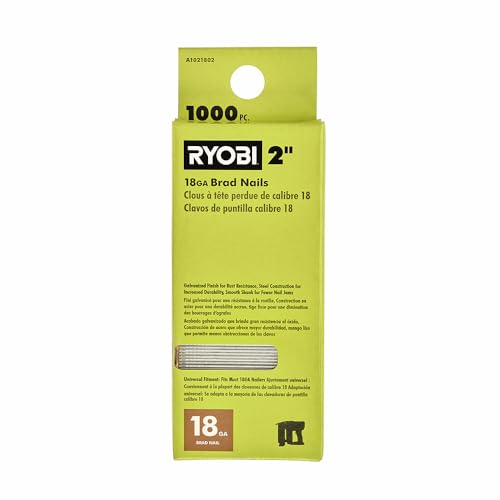 RYOBI 1,000-Piece 2-Inch 18GA Brad Nails for Indoor Finish Nailing