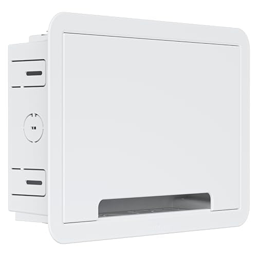 ECHOGEAR 9-Inch Wall-Mount TV Media Box with Cable Management Kit – WiFi-Friendly, Recessed Enclosure