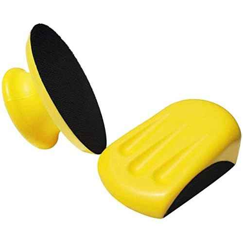 2 Pack Sanding Blocks 5 Inch Hook and Loop Sanding Block Round and Mouse Hand Sanding Block for Wood Furniture Restoration Home Arts and Crafts