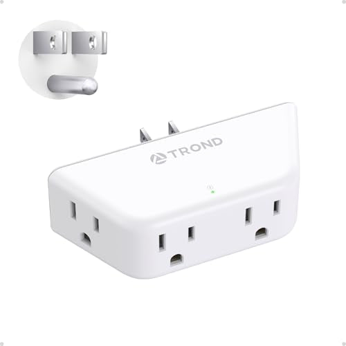 TROND 1 Pack White Surge Protector Outlet Extender with 4 AC Sockets and 900J Surge Protection