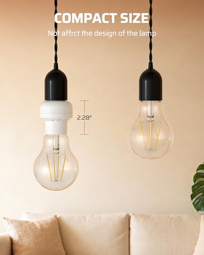 DEWENWILS E26/E27 Remote Control Light Bulb Socket with Wall Switch - No Wiring, ETL Listed, 1 Pack