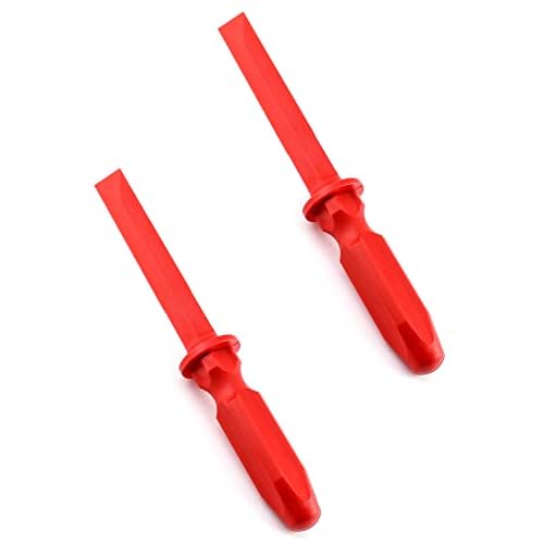 QWORK Chisel Scraper, 2 Pack (7/8") Wheel Weight Remover, Non-Marring Plastic Scraper Remover Tool Kit, for Adhesive, Caulk, Gasket Decals Emblem Moldings