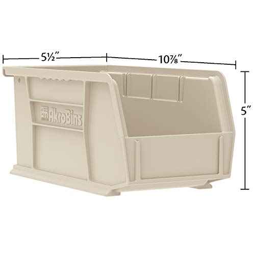 Akro-Mils 30230 AkroBins Plastic Storage Bins, Space-Saving Stackable Bins for Garage, Pantry, Craft Organization, 10.5 "L x 5.5 "W x 5"H, Blue, 12-Pack