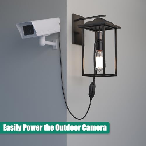 Aaeytby 1-Pack 3 in 1 E26/E27 Light Socket Outlet Adapter with Extension Cord – Outdoor Porch Garage Use