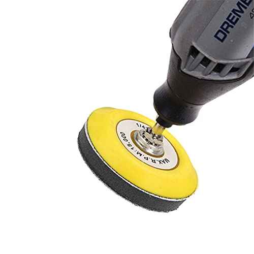 Yakamoz 2 Pack 3-Inch Hook and Loop Sanding Backing Pad with 1/4 Inch Shank and Soft Foam Layer Buffering Pad Polishing Tool Kit for Drill Air Die Grinder Sander Grinding Rotary Tool