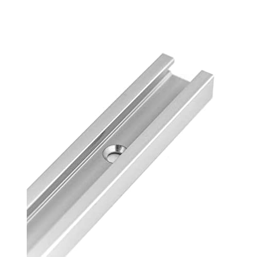 QWORK 12" T-Track, 4 Pack Aluminum Double Track with Mounting Holes for Woodworking
