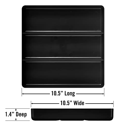 Ernst Manufacturing Stackable Home, Office & Workshop Tray in Black with 3 Compartments - Ideal for Mechanics, Electricians, Plumbers, Crafting, Hobbies - Impact Resistant, Fits in Drawers