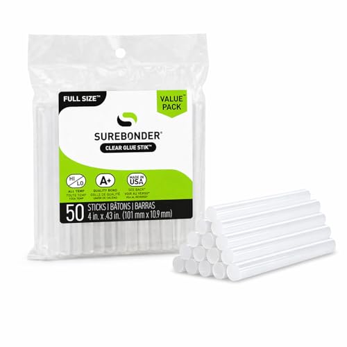 Surebonder 4-Inch Full Size All-Purpose Hot Glue Sticks 50 Pack for Full-Size Glue Guns