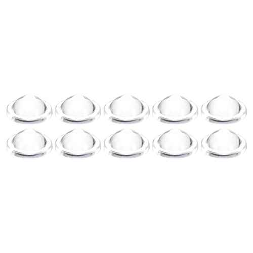 PATIKIL Diameter 10.3mm Height 4.2mm Flat Convex Lens, 10 Pcs Acrylic LED Optical Convex Condenser Lens for LED Flashlight Bike Head Lamp, Transparent