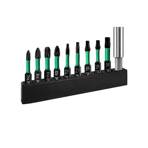 Drill Screwdriver Bit Set, 10 PCS S2 Steel Drill Bit Set, Magnetic Tips for Impact Driver with PH, PZ & Star Head Tips, 1/4" Hex Shank for Power Tools, Home Projects & DIY