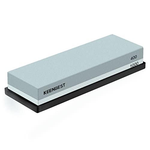 KEENBEST 400/1000 Grit Whetstone Sharpening Stone Set for Knives & Tools