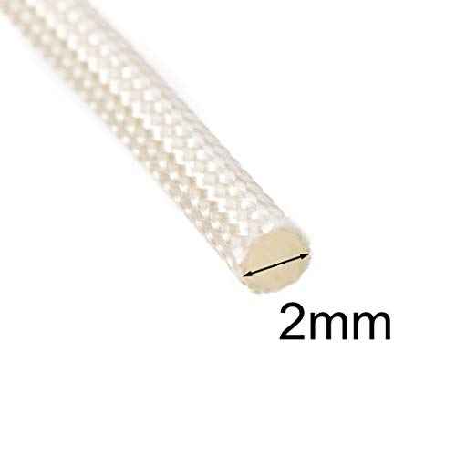 uxcell Insulation Braid Sleeving, 16.4Ft-2mm High TEMP Fiberglass Sleeve White
