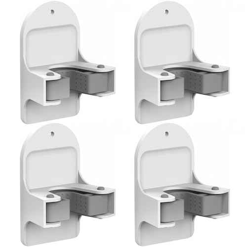 Plastic Broom Holder Wall Mount, White, 4 Count