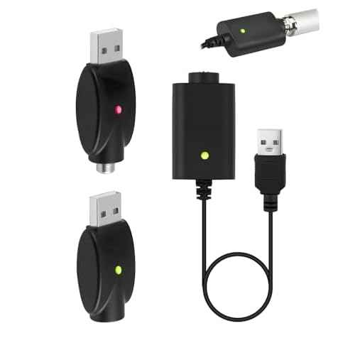 Smart USB Charger Cable Adaptor, Overcharge Protection Adapter Cable Compatible with All 510 Port Adapters for Wireless Soldering Iron, 3 Pack