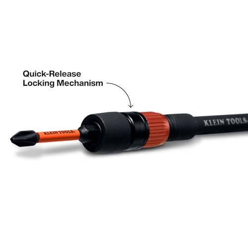 Klein Tools Dual-Lock Impact Bit Holder Set 1/4-Inch Hex 6 & 12-Inch Extensions