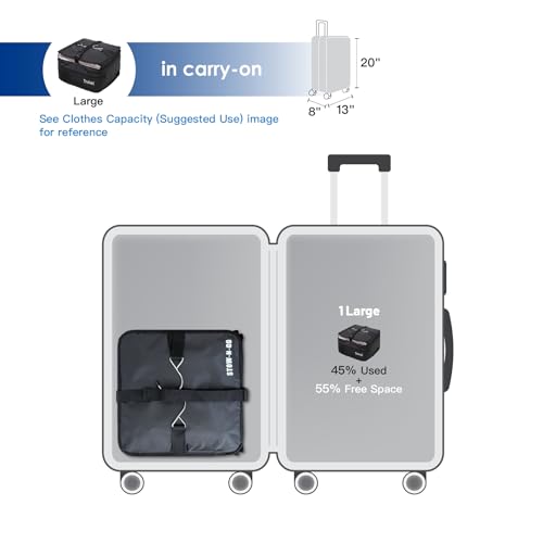 Grand Fusion Black L Hanging Travel Shelves Packing Organizer for Luggage - Expandable Suitcase Closet