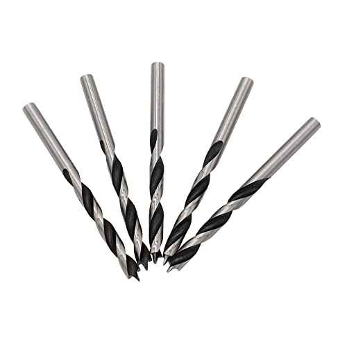 Brad Point Drill Bits 6mm (1/4") Wood Drill Bit Set Woodworking Drills High Carbon Steel for Furniture Hardwood Softwood Cupboard Wardrobe 5 Pack