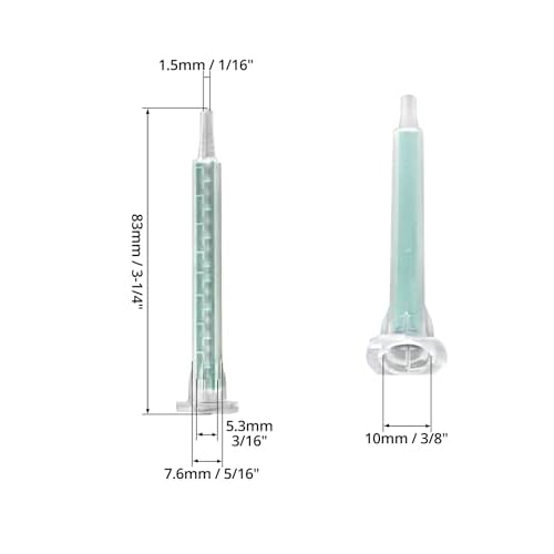 QWORK Static Mixing Nozzle Tip, 50 Pcs Mixing Epoxy Adhesive Applicator Nozzle,Mixer Plastic Resin Mixing Tip for AB Gun 50ml/1.7oz(1:1/1:2Ratio)