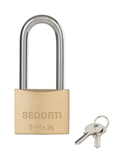 SEDORTI YNBSP140 Heavy Duty Weatherproof Brass & Stainless Steel Padlock, Marine Grade Rustproof Lock for Sheds, Storage & More
