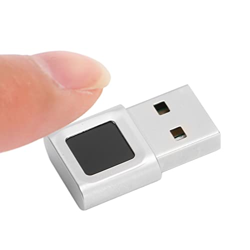 USB Fingerprint Reader, Portable Security Key Biometric Fingerprint Scanner for 10 11 32/64 Bits, 360 Degrees Touch Fast Matching