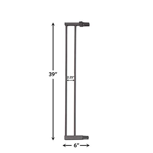 MidWest Homes for Pets Steel Pet Gate Extension; Pet Gate Extension Measures 6' Wide x 39' High in Textured Graphite (Fits MW Model # 2939SG & 2939SG-WD)