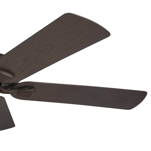 Honeywell Ceiling Fans Belmar 52 Inch Ceiling Fan Without Light, Outdoor Ceiling Fan with Pull Chain, Tri-Mount Traditional 5 Blade Design, ETL Wet Rated, Bronze (50199-01)