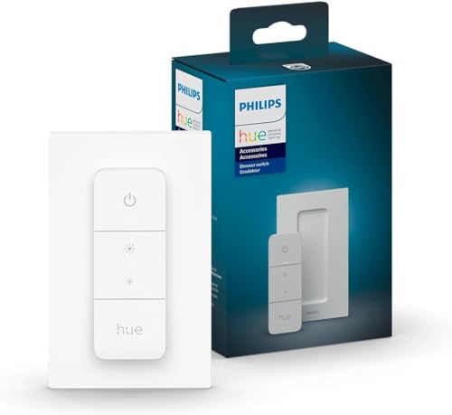 Philips Hue Smart Dimmer Switch Remote - White, V2, Includes Mounting Options