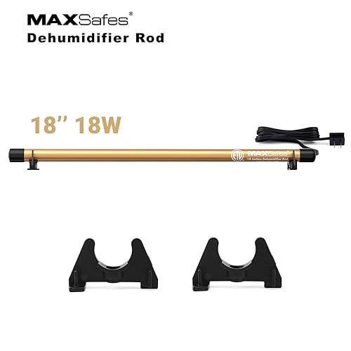 MAXSafes Dehumidifier Rod 18in - High Power Electric Gun Safe Moisture Eliminator (Gold)