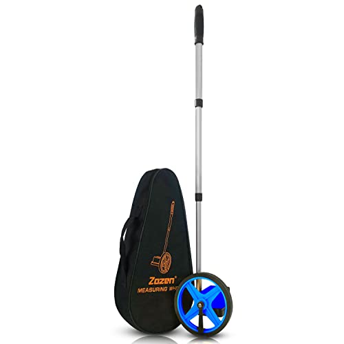 Zozen 6-Inch Measuring Wheel with Telescopic Handle - Feet & Inches, Blue