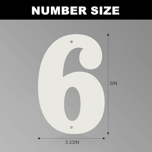 White 5 Inch Metal House Address Numbers & Letters - Outdoor Wall Sign, Monlyey