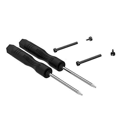 Lijinlan Compatible with Amazfit T-Rex/T-Rex Pro Screw Rod Accessory, 2Pcs Stainless Steel Link Bar Replacement Screws with 2Pcs Screwdrivers Removal Tool for Amazfit T Rex Accessory (Black)