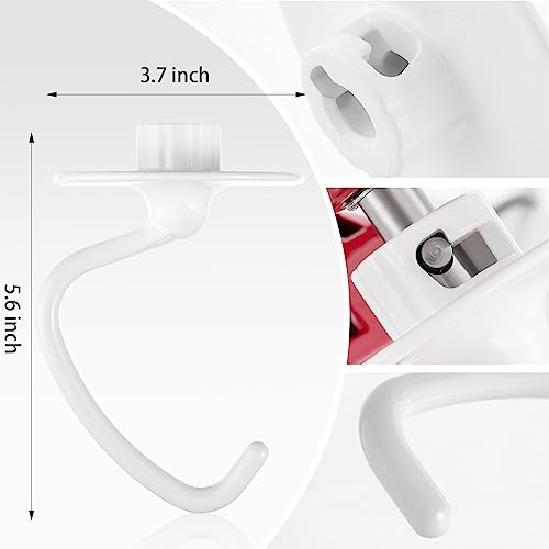 ABTER K45DH C-Shaped Coated Dough Hook for KitchenAid Mixers (K45, K45SS, KSM90, KSM150) 4.5/5.0 Qt Bowl - Dishwasher Safe