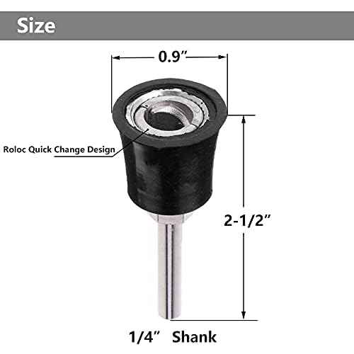Yakamoz 2Pcs 1-Inch Sanding Pad Roll Lock Disc Holder Quick Change Roll Lock Sanding Discs Polishing Pads Holding Adapter Attachment for Drill Air Die Grinder Sander Grinding Rotary Tool - 1/4" Shank