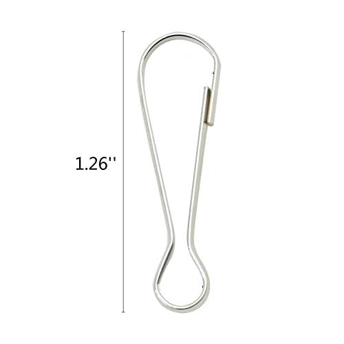 80 Pack Stainless Steel Spring Hooks 1.26 Inch Rust-Proof Lanyard Clips for Keychains, ID Cards, DIY