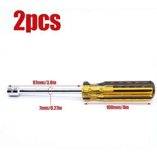 2Pcs 8mm Socket Wrench Screwdriver, Hexagon Nut Driver with Steel Cushion Grip for Easy Hand-Making and Repair Projects