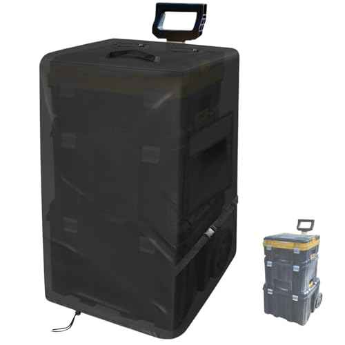 Tool Box Cover for DEWALT tool box with wheels, 600D Rolling Tool Box Organizer Cover Waterproof Tool Chest Cover, 21.6 x 17.7 x 39 In, Cover Only